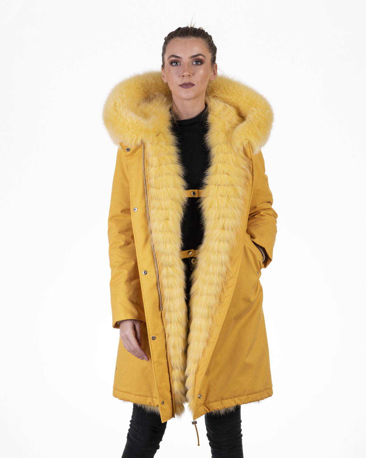 PARKA ARMY VOLPE GIALLO Domus Pellicceria